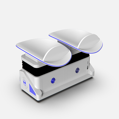 9D VR Slide Cinema Διπλό κάθισμα VR προσομοιωτή με γυαλιά Deepoon E3C Immersive 2-Player VR Ride με πλατφόρμα κίνησης 3DOF, 80+ 360° VR ταινίες, Air Spray & Vibration Effects για Arcades, εμπορικά κέντρα, θέμα