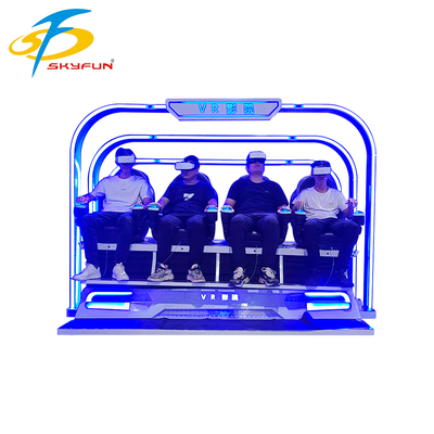 9D VR 4 θέσεις Καρέκλα Κινηματογράφου Multi-Person VR προσομοιωτής με 100+ ταινίες, 15 διαδραστικά παιχνίδια, Deepoon VR γυαλιά