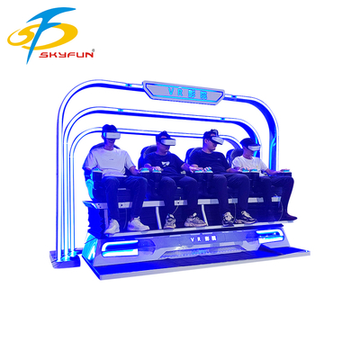 9D VR 4 θέσεις Καρέκλα Κινηματογράφου Multi-Person VR προσομοιωτής με 100+ ταινίες, 15 διαδραστικά παιχνίδια, Deepoon VR γυαλιά