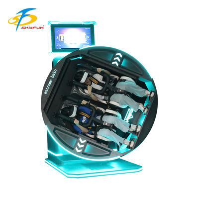 Προσομοιωτής VR 360 μοιρών Ηλεκτρική περιστροφή Διαφορετικά παιχνίδια Άνετα καθίσματα Φουτουριστικό σχέδιο Διπλό ακουστικό ασφαλείας Ευέλικτο