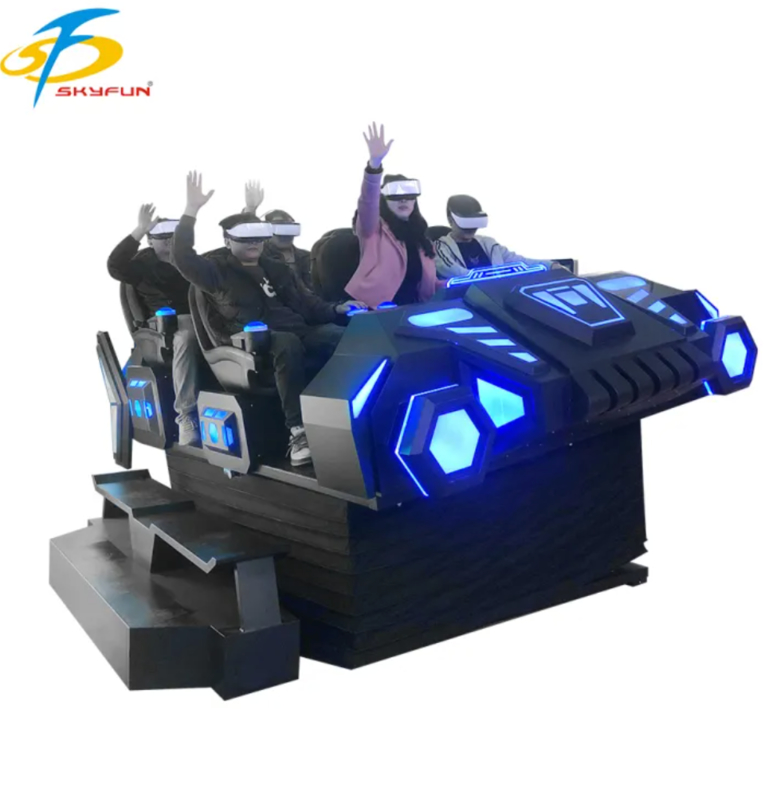 9D VR 6 θέσεων Καρέκλα Κινηματογράφου Multi-Person VR προσομοιωτής με 100+ ταινίες, 15 διαδραστικά παιχνίδια, Deepoon VR γυαλιά