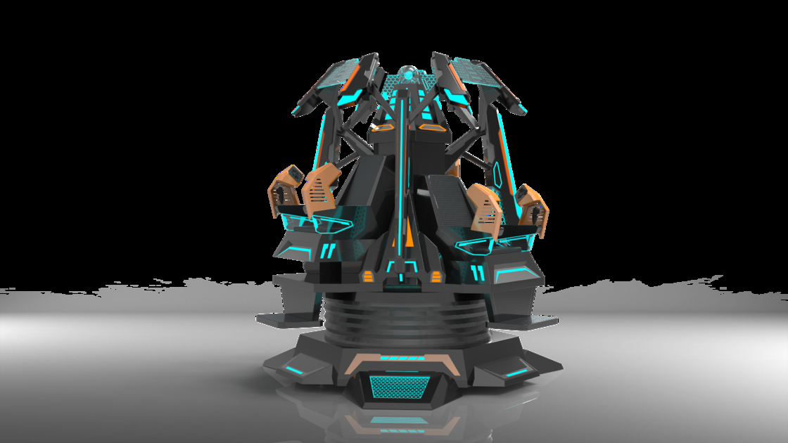 Διασκεδαστικός κινηματογραφικός προσομοιωτής VR 3 θέσεων Star Tower. Εξαιρετικό σχεδιασμό κίνησης 9-DOF, οθόνη 360°, πολλαπλά ειδικά εφέ, γυαλιά DPVR & 3παίκτες Immersive Ride